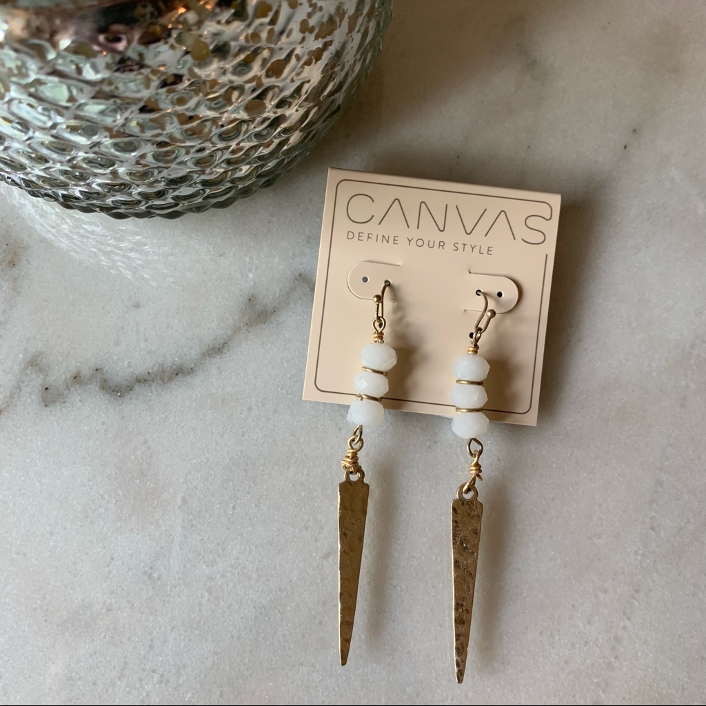 Canvas White/Gold Earrings